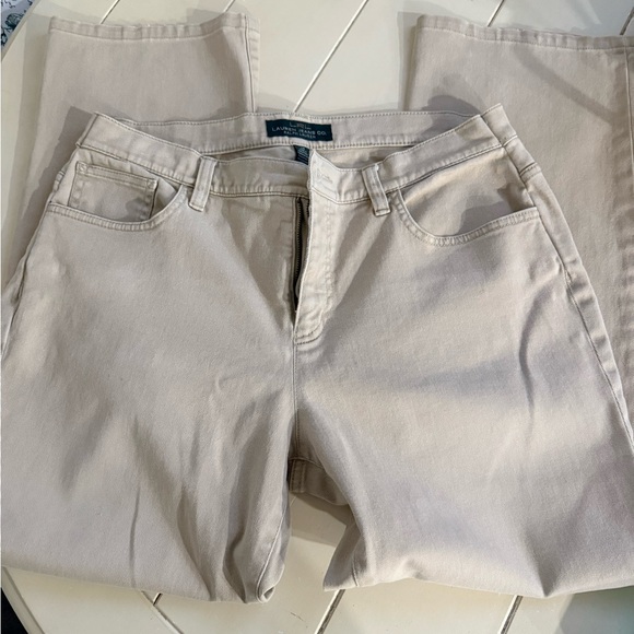 Ralph Lauren Women's Cropped Jeans in Beige - Picture 4 of 5
